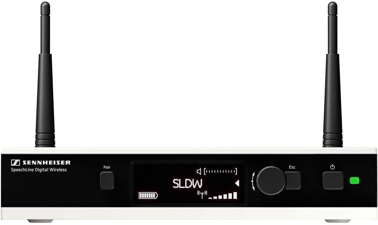 Sennheiser SL TS 153 GN-L Set DW Podium Gooseneck Wireless Microphone System, New, Receiver Front