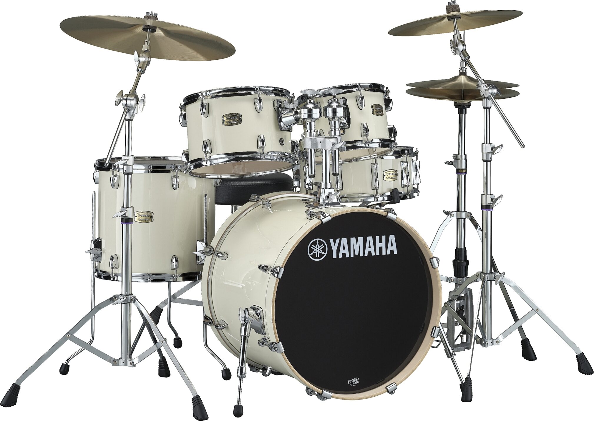 Yamaha SBP0F50 Stage Custom Drum Shell Kit, 5-Piece, Classic White, Action Position Back