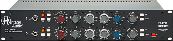 open zoom image for Heritage Audio HA73EQX2 Elite Series 2-Channel Microphone Preamplifier with Equalizer, New, Action Position Back