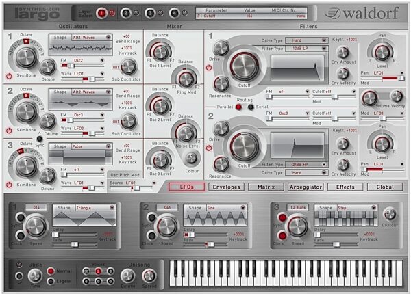 open zoom image for Waldorf Largo Software Synthesizer (Mac and Windows), Screenshot - LFO
