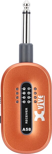open zoom image for Xvive A58 Digital 5.8 GHz Wireless Guitar System, Orange, Receiver Front