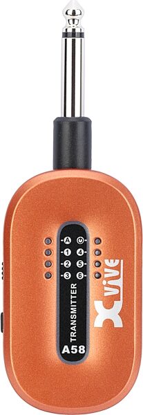 open zoom image for Xvive A58 Digital 5.8 GHz Wireless Guitar System, Orange, Transmitter Front