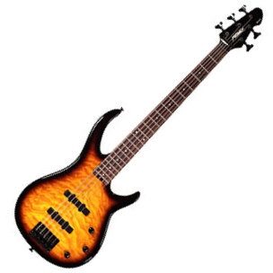 open zoom image for Peavey Millennium Bass 5 Quilt Top BXP 5-String Electric Bass, Sunburst