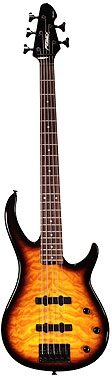 open zoom image for Peavey Millennium Bass 5 Quilt Top BXP 5-String Electric Bass, Sunburst
