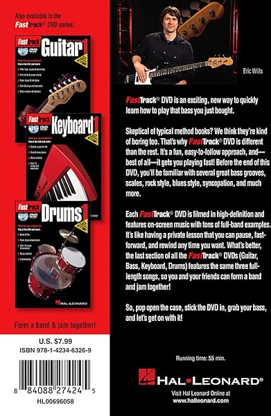 open zoom image for Hal Leonard FastTrack Bass Method 1 Video, Back Cover