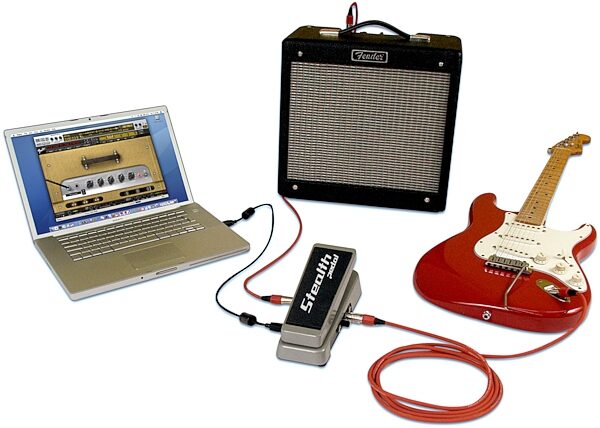 open zoom image for IK Multimedia StealthPedal Guitar Audio Interface Pedal, Pedal and Amp Example