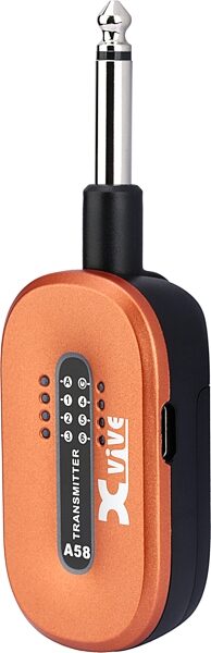 open zoom image for Xvive A58 Digital 5.8 GHz Wireless Guitar System, Orange, Transmitter Angle