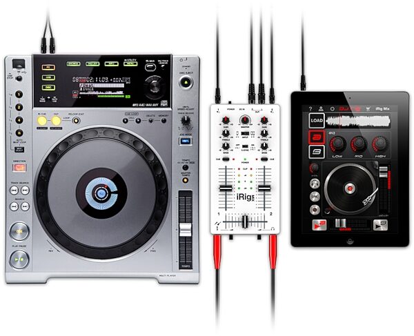 open zoom image for IK Multimedia iRig Mix Mixer for iDevices, In Use with CDJ and iPad