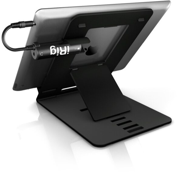 open zoom image for IK Multimedia iKlip Studio Adjustable iPad Stand, Back View with iRig Bracket