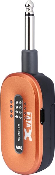 open zoom image for Xvive A58 Digital 5.8 GHz Wireless Guitar System, Orange, Receiver Angle