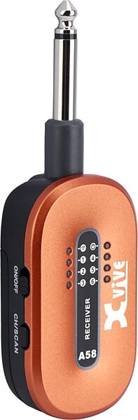 open zoom image for Xvive A58 Digital 5.8 GHz Wireless Guitar System, Orange, Receiver Angle