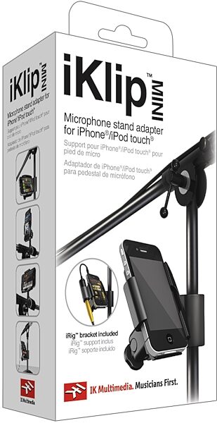 open zoom image for IK Multimedia iKlip MINI iPhone and iPod Music Stand Adapter, Box Right