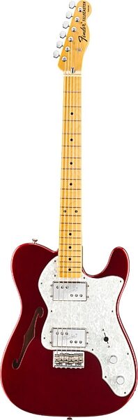 open zoom image for Fender American Vintage 72 Telecaster Thinline Electric Guitar, Candy Apple Red