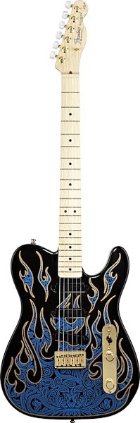 open zoom image for Fender James Burton Telecaster Electric Guitar (with Case), Blue Paisley Flame