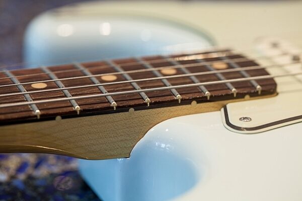 open zoom image for Fender American Vintage '59 Stratocaster Electric Guitar, with Rosewood Fingerboard and Case, Faded Sonic Blue Neck