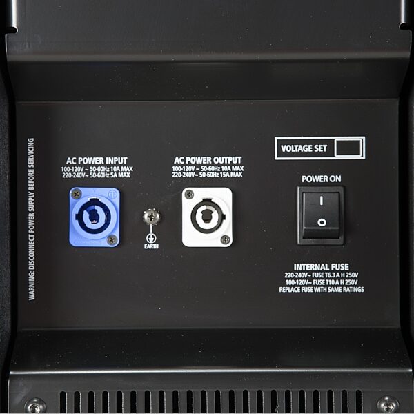 open zoom image for RCF SUB 8004-AS Powered Subwoofer (2500 Watts), New, Rear Panel Detail