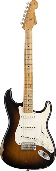 open zoom image for Fender Road Worn 50s Stratocaster Electric Guitar (with Gig Bag), 2-Color Sunburst