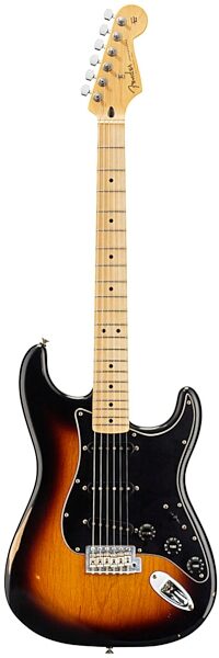open zoom image for Fender Road Worn Player Stratocaster Electric Guitar (Maple Fretboard, with Gig Bag), 2-Tone Sunburst