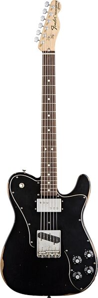 open zoom image for Fender Road Worn 72 Telecaster Deluxe Custom Electric Guitar (with Gig Bag), Black