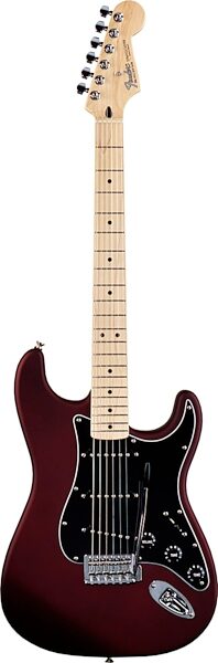 open zoom image for Fender Standard Satin Stratocaster Electric Guitar (Maple, with Gig Bag), Midnight Wine
