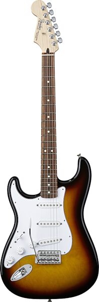 open zoom image for Fender Standard Stratocaster Left-Handed Electric Guitar (Rosewood, with Gig Bag), Brown Sunburst