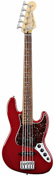 open zoom image for Fender Deluxe Active Jazz V 5-String Electric Bass (with Gig Bag), Candy Apple Red