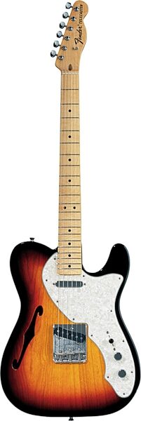 open zoom image for Fender Classic Series 69 Telecaster Thinline Electric Guitar with Gig Bag, 3-Color Sunburst