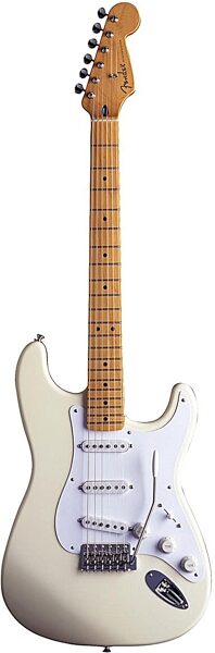 open zoom image for Fender Jimmie Vaughn Tex Mex Stratocaster Electric Guitar (with Gig Bag), Olympic White