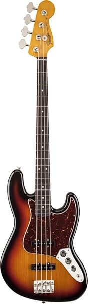 open zoom image for Fender Classic '60s Jazz Lacquer Electric Bass, Rosewood Fingerboard (with Case), 3-Color Sunburst