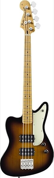 open zoom image for Fender Pawn Shop Reverse Jaguar Electric Bass, with Gig Bag, 2-Tone Sunburst