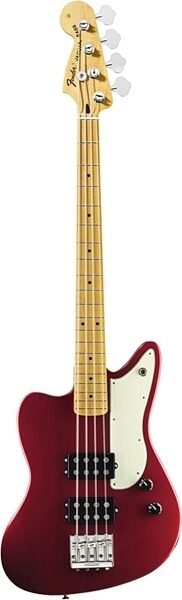 open zoom image for Fender Pawn Shop Reverse Jaguar Electric Bass, with Gig Bag, Candy Apple Red