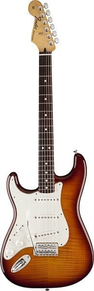 open zoom image for Fender Standard Stratocaster Plus Top Left-Handed Electric Guitar, with Rosewood Fingerboard, Tobacco Sunburst