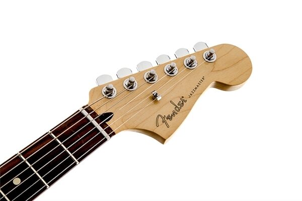 open zoom image for Fender Standard Jazzmaster HH Electric Guitar, with Rosewood Fingerboard, Ghost Silver Headstock Front