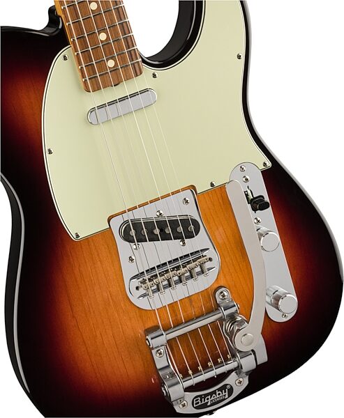 open zoom image for Fender Vintera '60s Telecaster Electric Guitar with Bigsby Tremolo, Pau Ferro Fingerboard (with Gig Bag), Action Position Back