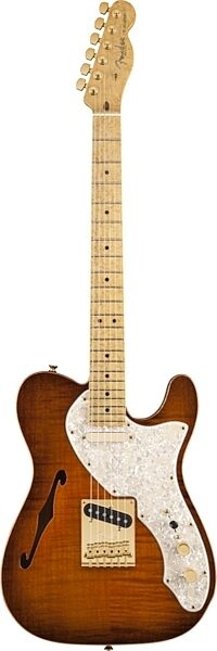 open zoom image for Fender Select Thinline Telecaster Electric Guitar, Maple Fingerboard (with Case), Violinburst with Gold Hardware