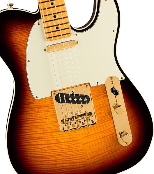 open zoom image for Fender 75th Anniversary American Professional Custom Telecaster Electric Guitar, Maple Fingerboard (with Case), 2-Color Sunburst, Action Position Back