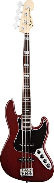 open zoom image for Fender American Deluxe Jazz Electric Bass (Rosewood with Case), Wine Red Transparent