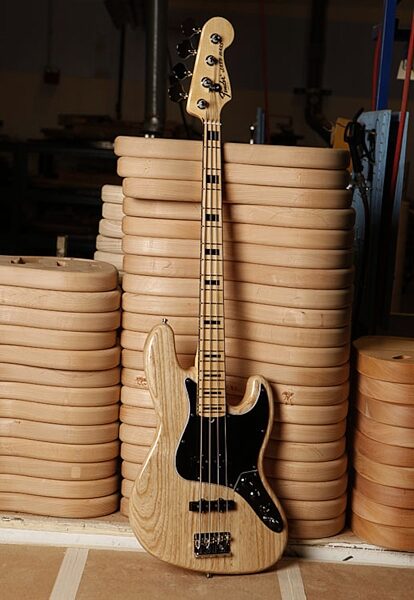 open zoom image for Fender American Deluxe Jazz Electric Bass (Maple Fretboard, with Case), Natural - Glamour View