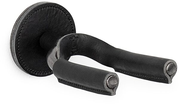 open zoom image for Levy's Smoke Forged Guitar Hanger, Black Leather, main