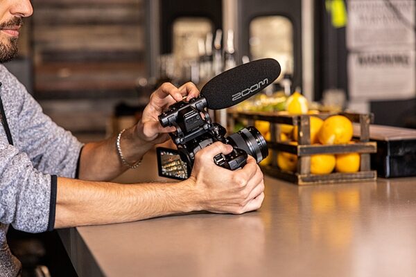 open zoom image for Zoom M3 MicTrak Stereo Shotgun Microphone/Recorder, New, Action Position Back