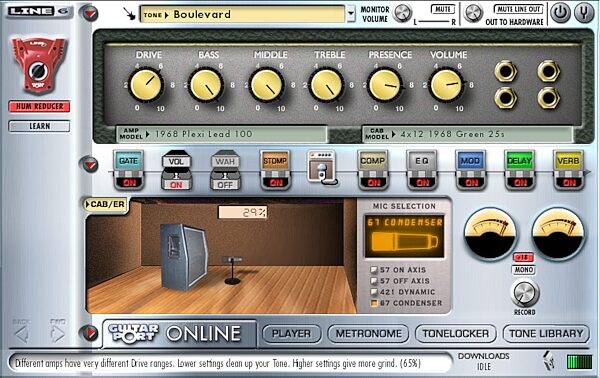 open zoom image for Line 6 GuitarPort XT Guitar/Computer Interface (Macintosh and Windows), GearBox
