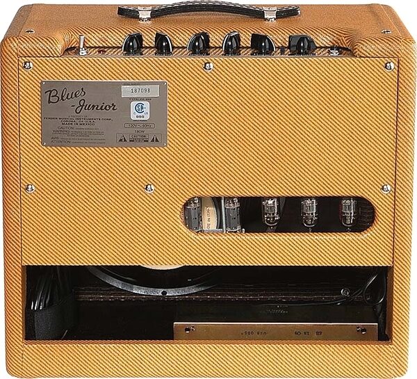 open zoom image for Fender Special Run Blues Junior Guitar Combo Amplifier (15 Watts, 1x12"), Lacquer Tweed, Rear