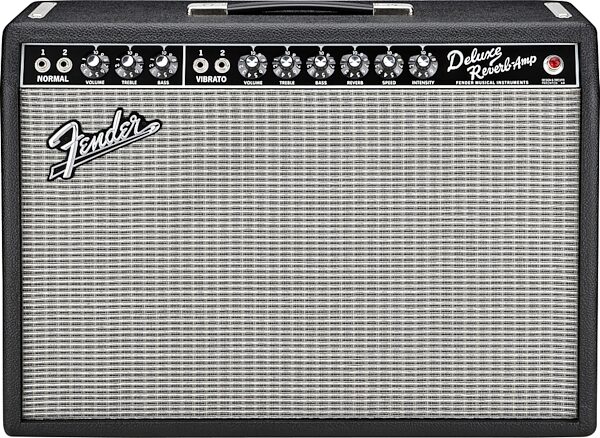 open zoom image for Fender '65 Deluxe Reverb Vintage Reissue Guitar Combo Amplifier (22 Watts, 1x12"), Black, Black - Front