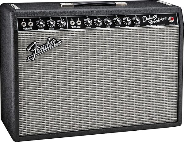 open zoom image for Fender '65 Deluxe Reverb Vintage Reissue Guitar Combo Amplifier (22 Watts, 1x12"), Black, Black - Left