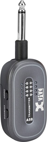 open zoom image for Xvive A58T 5.8GHz Digital Wireless Guitar Transmitter, New, Action Position Back