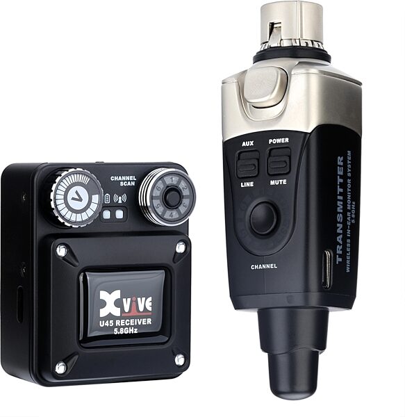 open zoom image for Xvive U45 5.8 GHz Digital Wireless In-Ear Monitor System, Black, Action Position Back