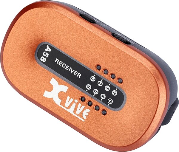 open zoom image for Xvive A58 Digital 5.8 GHz Wireless Guitar System, Orange, Receiver Folded