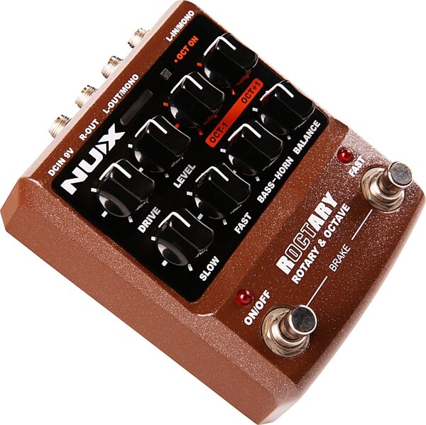 open zoom image for NUX Roctary Octave and Rotary Pedal, Angled Front