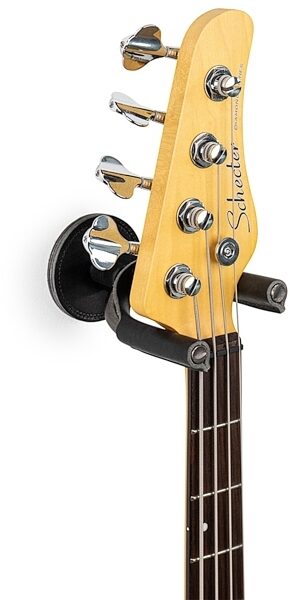 open zoom image for Levy's Smoke Forged Guitar Hanger, Black Leather, view