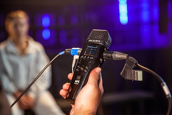 open zoom image for Zoom M4 MicTrak 4-Track Recorder with Stereo X/Y Microphones and Timecode, New, Action Position Back